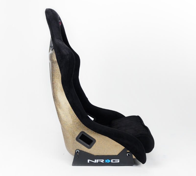 NRG FRP Bucket Seat ULTRA Edition - Large | Black Alcantara/Gold Glitter Back - JDMuscleSeats341659