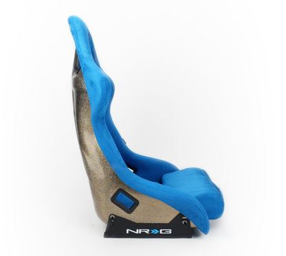 NRG FRP Bucket Seat ULTRA Edition - Large | Blue Alcantara/Gold Glitter Back - JDMuscleSeats340819