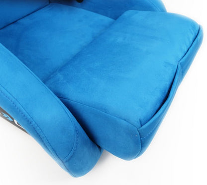 NRG FRP Bucket Seat ULTRA Edition - Large | Blue Alcantara/Gold Glitter Back - JDMuscleSeats340819