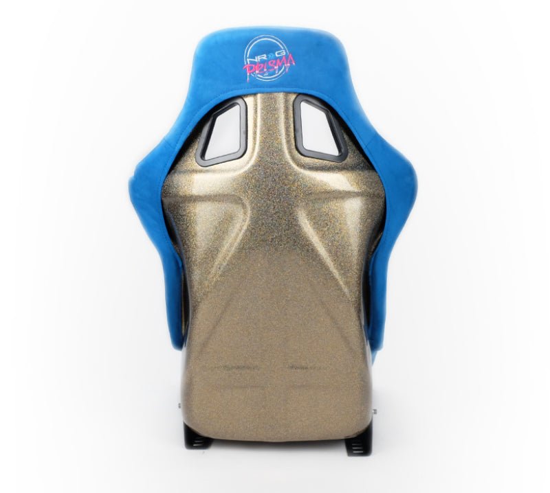 NRG FRP Bucket Seat ULTRA Edition - Large | Blue Alcantara/Gold Glitter Back - JDMuscleSeats340819