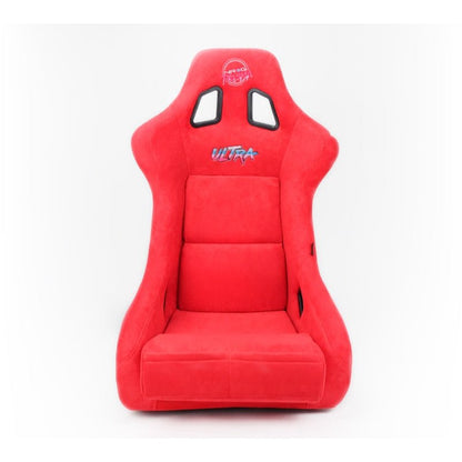 NRG FRP Bucket Seat ULTRA Edition - Large | Red Alcantara/Gold Glitter Back - JDMuscleSeats680334430133