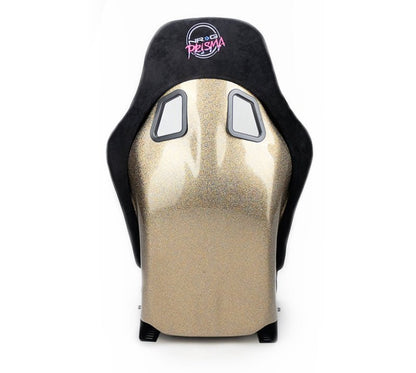 NRG FRP Bucket Seat ULTRA Edition - Medium | Black Alcantara/Gold Glitter Back - JDMuscleSeats350956