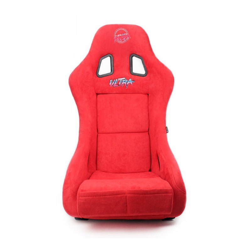 NRG FRP Bucket Seat ULTRA Edition - Medium | Red Alcantara/Pearlized Back - JDMuscleSeatsnrgFRP-303RD-ULTRA