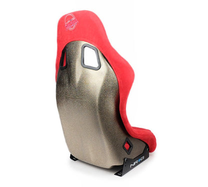 NRG FRP Bucket Seat ULTRA Edition - Medium | Red Alcantara/Pearlized Back - JDMuscleSeatsnrgFRP-303RD-ULTRA