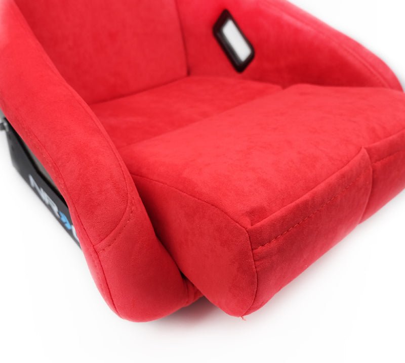 NRG FRP Bucket Seat ULTRA Edition - Medium | Red Alcantara/Pearlized Back - JDMuscleSeatsnrgFRP-303RD-ULTRA