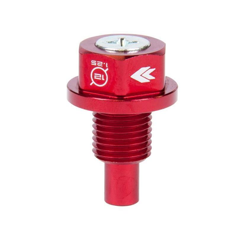 NRG M12 X 1.25 Red Magnetic Oil Drain Plug - Universal (NOP-200RD)-nrgNOP-200RD-NOP-200RD-Drain Plugs-NRG-JDMuscle