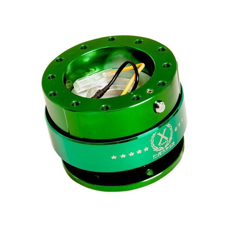 NRG Quick Release Gen 2.0 Green Body w/ Green Ring - Universal (SRK-200GN)-nrgSRK-200GN-SRK-200GN-Steering Wheel Hubs-NRG-JDMuscle