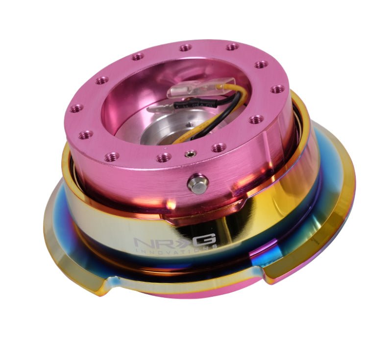 NRG Quick Release Gen 2.8 - Pink Body / Neochrome Ring - JDMuscleSteering Wheel Quick ReleasesnrgSRK-280PK-MC