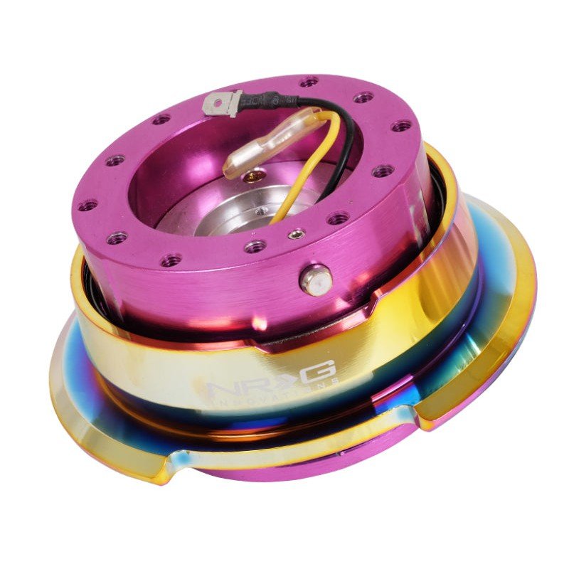 NRG Quick Release Gen 2.8 - Purple Body / Neochrome Ring - JDMuscleSteering Wheel Quick ReleasesnrgSRK-280PP-MC