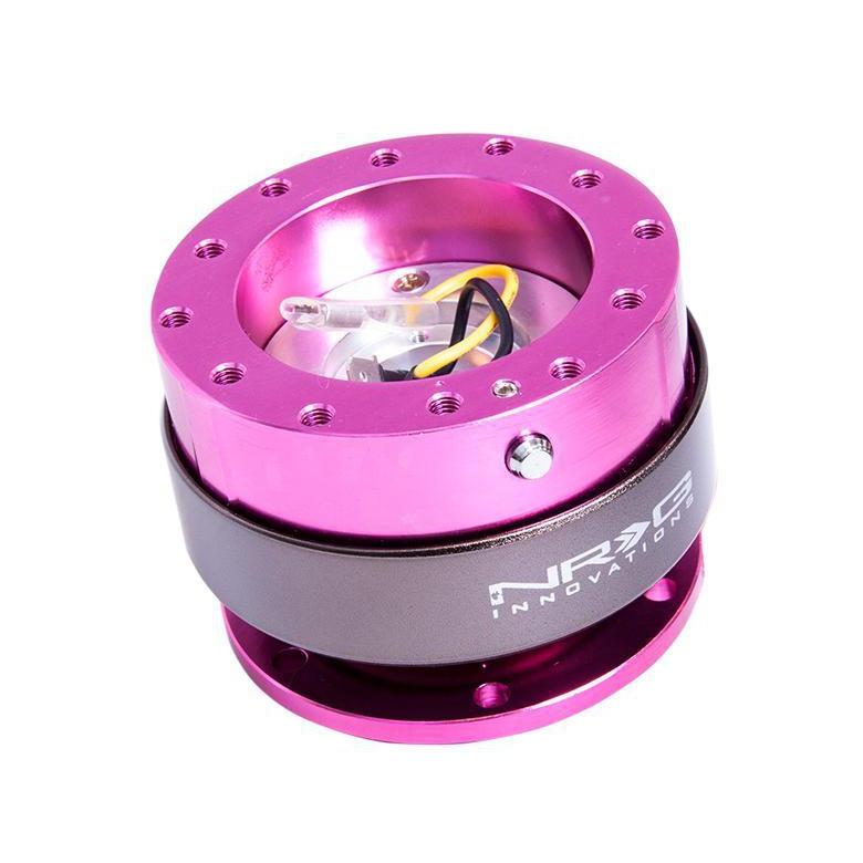 NRG Quick Release Hub Gen 2.0 Pink Body w/ Titanium Ring - Universal (SRK-200PK)-nrgSRK-200PK-SRK-200PK-Steering Wheel Hubs-NRG-JDMuscle