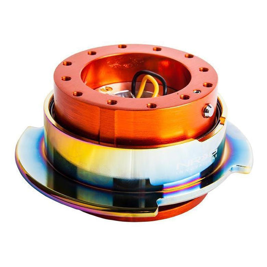 NRG Quick Release Kit Gen 2.5 Orange w/ Neochrome Ring - Universal (SRK-250OR/MC)-nrgSRK-250OR/MC-SRK-250OR/MC-Steering Wheel Hubs-NRG-JDMuscle