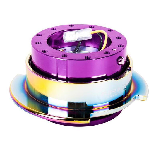 NRG Quick Release Kit Gen 2.5 Purple w/ Neochrome Ring - Universal (SRK-250PP/MC)-nrgSRK-250PP/MC-SRK-250PP/MC-Steering Wheel Hubs-NRG-JDMuscle