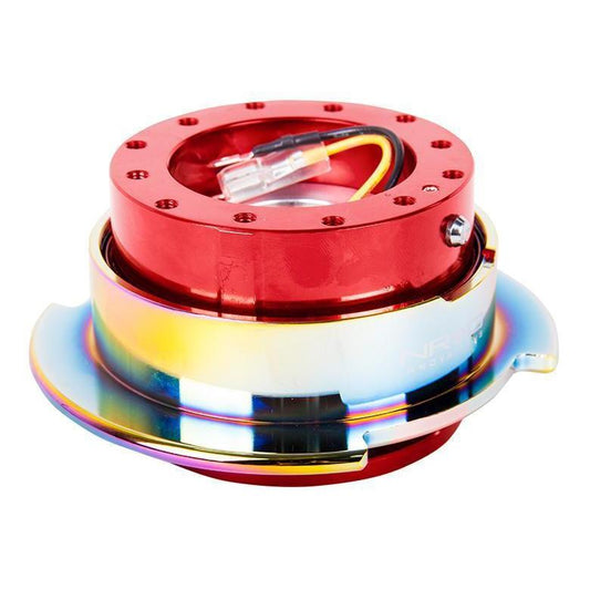 NRG Quick Release Kit Gen 2.5 Red w/ Neochrome Ring - Universal (SRK-250RD/MC)-nrgSRK-250RD/MC-SRK-250RD/MC-Steering Wheel Hubs-NRG-JDMuscle