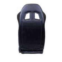 NRG Reclinable Sport Seats | Pair PVC Leather w/NRG Logo - Black w/White Stitching - JDMuscleSeats171256