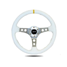 NRG Sport 2in Deep Steering Wheel 350mm White Leather w/ White Stitching - Universal | RST-006WT-Y