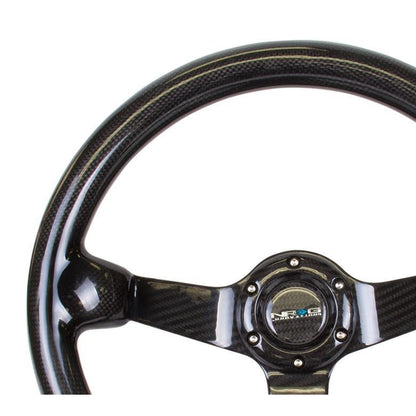 NRG Sport 3in Deep Steering Wheel 350mm Full Carbon Fiber - Universal (ST-036CF)-nrgST-036CF-ST-036CF-Steering Wheels-NRG-JDMuscle