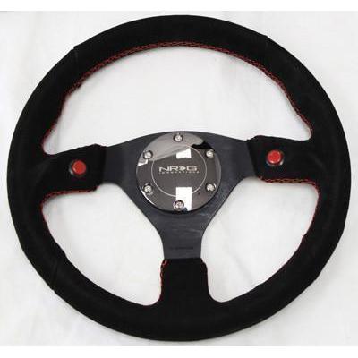 NRG Two Button Style Steering Wheel - Universal (RST-007S)-nrgRST-007S-RST-007S-Steering Wheels-NRG-320mm Sport Suede Steering Wheel w/ 2 Bottom-JDMuscle