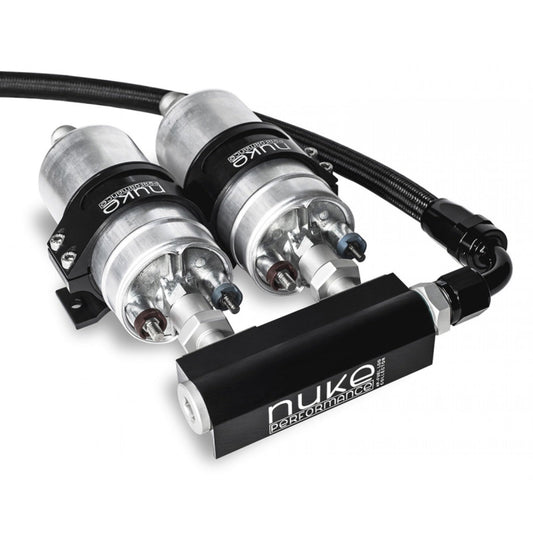 Nuke Performance 4-Port Fuel Log Collector for Dual Bosch 044 Fuel Pumps-NUK-10010202-Nuke Performance-JDMuscle