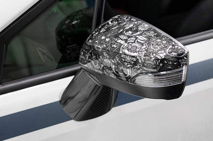 OLM [15-21 WRX/STI] Graphic Design Mirror Covers | Dragons & Samurais Also Fits 15-17 Crosstrek / 15-16 Impreza - JDMuscleMirrorsOLMA.70180.1