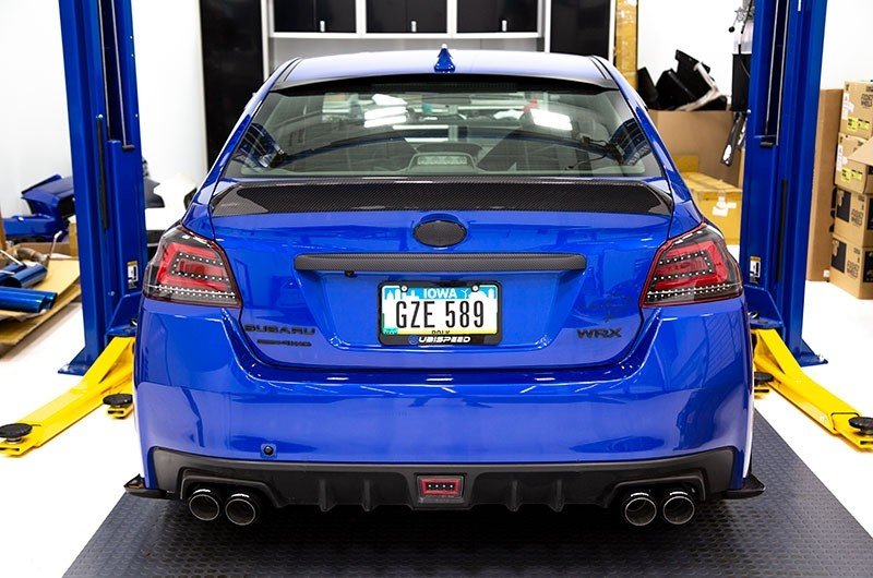 OLM [15 - 21 WRX/STI] Single Point Duckbill Trunk Spoiler - Carbon Fiber - JDMuscleSpoilers and WingsOLMA.70081.1-CF