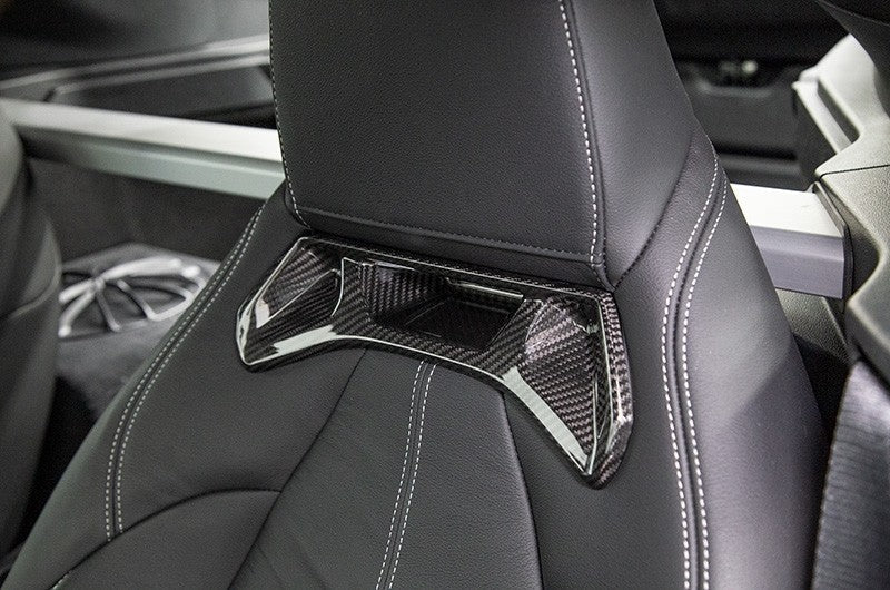 OLM [20+ A90 Supra] LE DRY CARBON FIBER SEAT CHROME DELETE COVERS - 2PC | A.70122.1 - JDMuscleTrim KitsOLMA.70122.1
