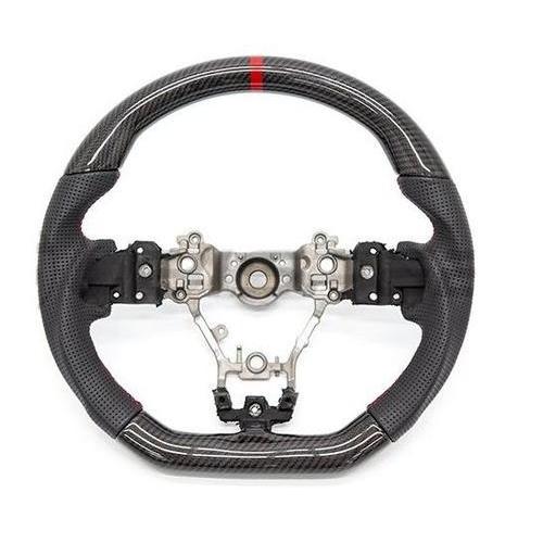 OLM Carbon Pro + 12R (Leather / Carbon / Red Stripe) Steering Wheel Subaru WRX / STI 2015-2020 (A.70042.2)-olmA.70042.2-A.70042.2-Steering Wheels-OLM-JDMuscle