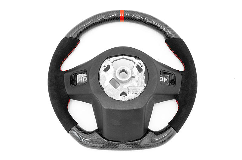 OLM CARBON PRO STEERING WHEEL CARBON FIBER AND ALCANTARA WITH RED STRIPE 2020-21 Toyota A90 Supra | OLMA.70223.1 - JDMuscleSteering WheelsOLMA.70223.1