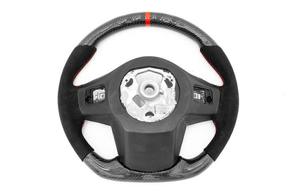 OLM CARBON PRO STEERING WHEEL CARBON FIBER AND ALCANTARA WITH RED STRIPE 2020-21 Toyota A90 Supra | OLMA.70223.1 - JDMuscleSteering WheelsOLMA.70223.1