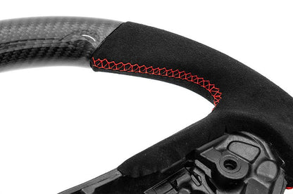 OLM CARBON PRO STEERING WHEEL CARBON FIBER AND ALCANTARA WITH RED STRIPE 2020-21 Toyota A90 Supra | OLMA.70223.1 - JDMuscleSteering WheelsOLMA.70223.1