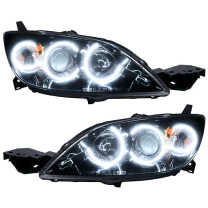 Oracle Pre - Assembled Halo Headlights 4DR Halogen Style SMD White Mazda 3 2004 - 2009 | orl8174 - 001 - JDMuscleHeadlightsorl8174-001