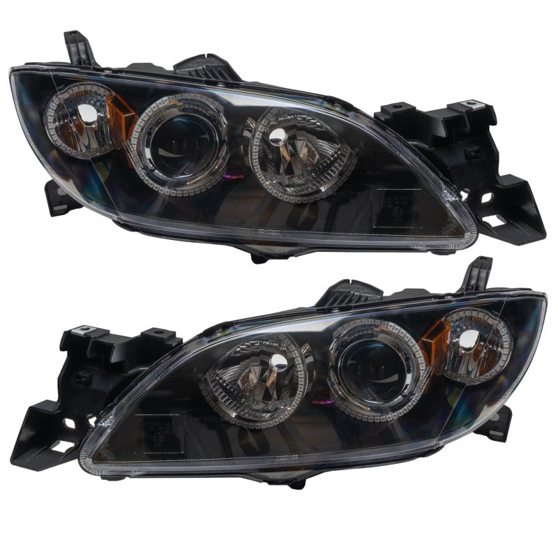 Oracle Pre - Assembled Halo Headlights 4DR Halogen Style SMD White Mazda 3 2004 - 2009 | orl8174 - 001 - JDMuscleHeadlightsorl8174-001
