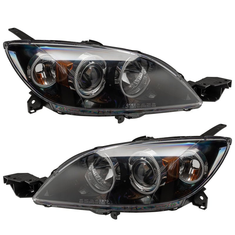Oracle Pre - Assembled Halo Headlights Hatchback / Halogen Style SMD White Mazda 3 2004 - 2009 | orl7086 - 001 - JDMuscleHeadlightsorl7086-001