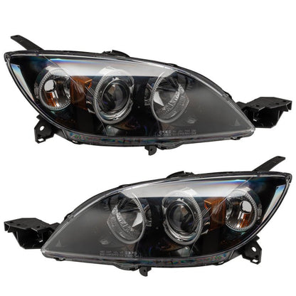 Oracle Pre - Assembled Halo Headlights Hatchback / Halogen Style SMD White Mazda 3 2004 - 2009 | orl7086 - 001 - JDMuscleHeadlightsorl7086-001