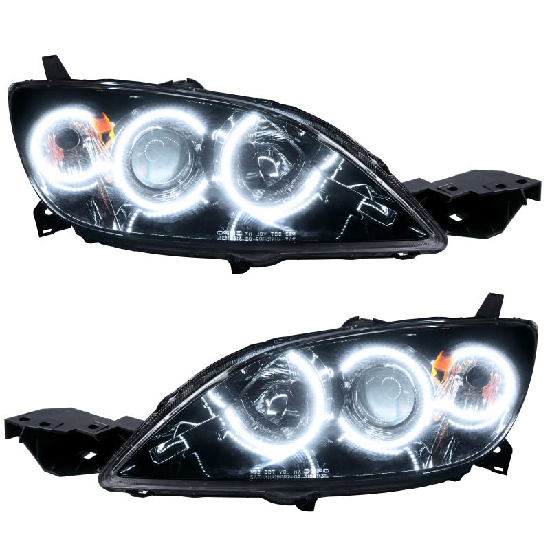 Oracle Pre - Assembled Halo Headlights Hatchback / Halogen Style SMD White Mazda 3 2004 - 2009 | orl7086 - 001 - JDMuscleHeadlightsorl7086-001