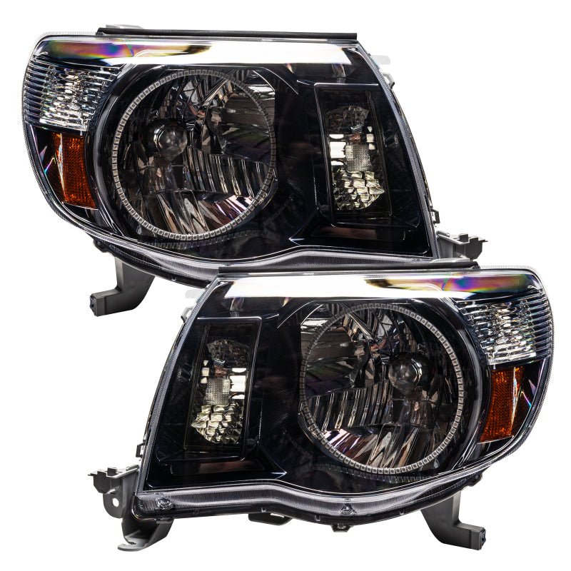 Oracle Pre - Assembled Halo Headlights SMD Black White Toyota Tacoma 2005 - 2011 | orl8161 - 001 - JDMuscleHeadlightsorl8161-001