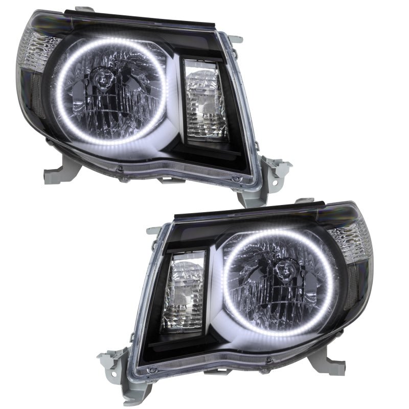 Oracle Pre - Assembled Halo Headlights SMD Black White Toyota Tacoma 2005 - 2011 | orl8161 - 001 - JDMuscleHeadlightsorl8161-001