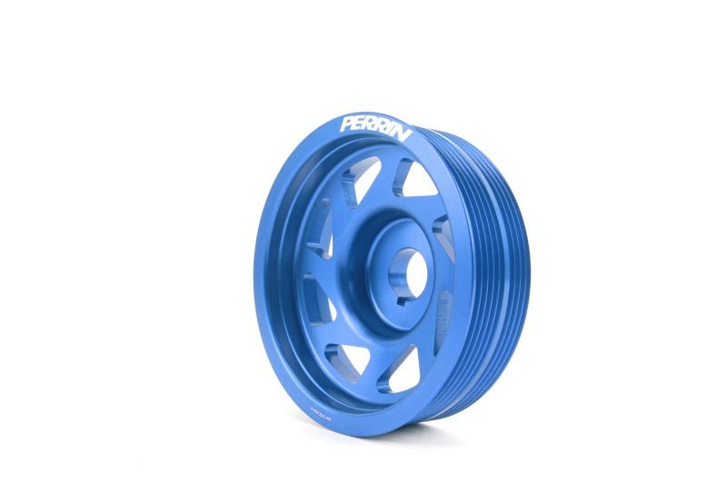 Perrin 02-14 WRX / 04-21 STI / 05-09 Legacy / 04-13 Forester Lightened Crank Pulley Blue | PSP-ENG-100BL - JDMusclePulleysperPSP-ENG-100BL