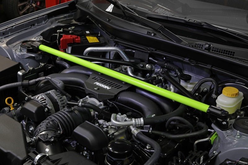 Perrin 13 - 22 BRZ / 13 - 16 FRS / 17 - 21 GT86 / 2022 GR86 Front Strut Tower Bar Neon Yellow | PSP - SUS - 066NY - JDMuscleStrut Tower BarsperPSP-SUS-066NY