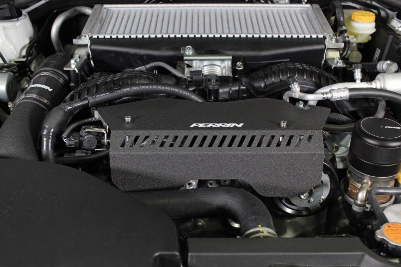 Perrin [22 - 26 WRX] Pulley Cover - Black | PSP - ENG - 153BK - JDMuscleBelt CoversperPSP-ENG-153BK