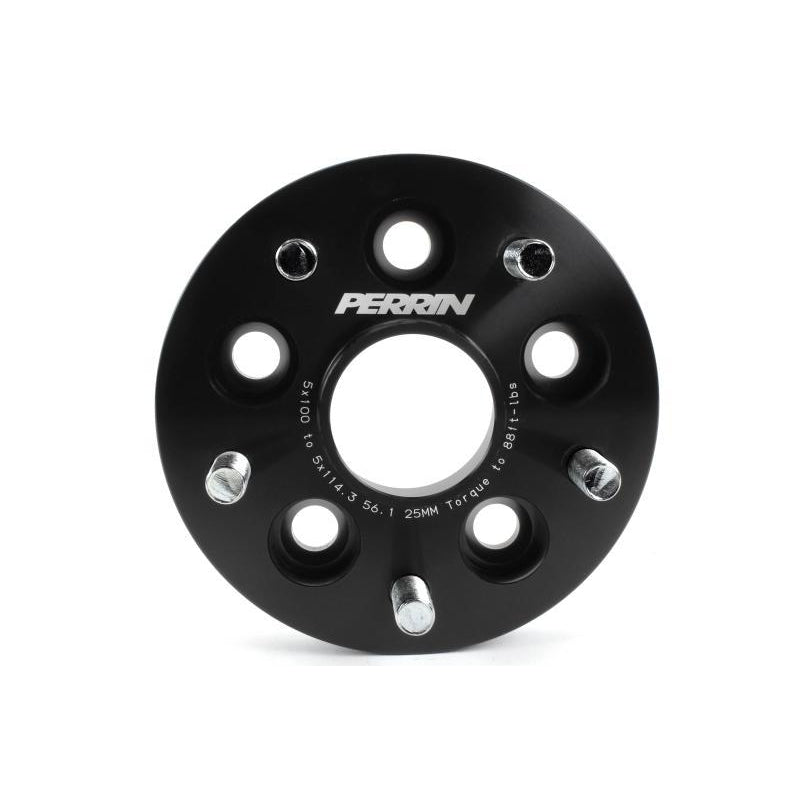 Perrin 25mm 5x100 to 5x114.3 Wheel Adapter Subaru 04-19 (PSP-WHL-226BK)-paPSP-WHL-226BK-PSP-WHL-226BK-Wheel Spacers and Adapters-Perrin Performance-JDMuscle