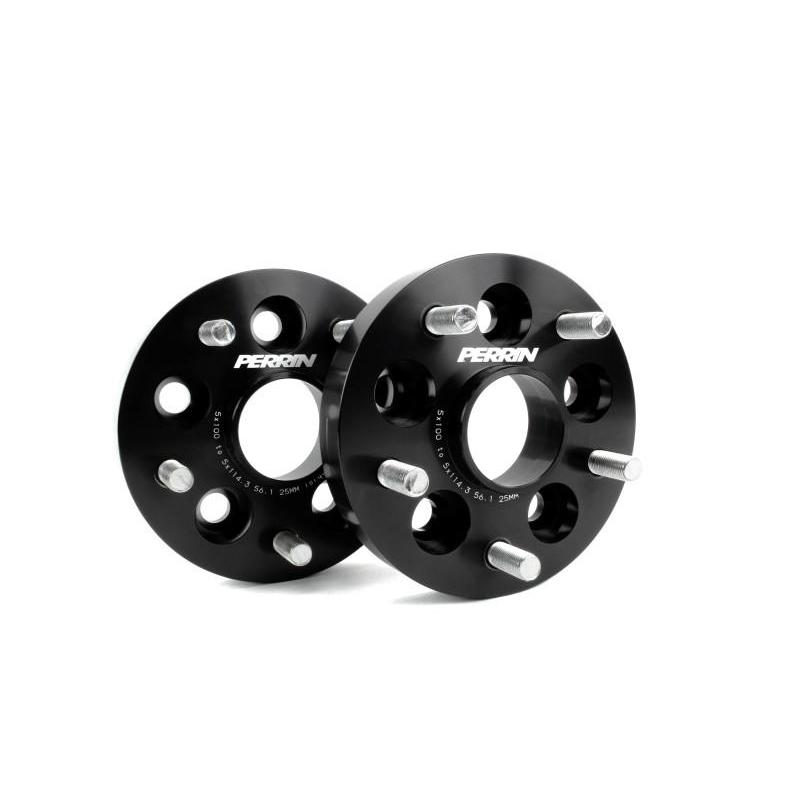 Perrin 25mm 5x100 to 5x114.3 Wheel Adapter Subaru 04-19 (PSP-WHL-226BK)-paPSP-WHL-226BK-PSP-WHL-226BK-Wheel Spacers and Adapters-Perrin Performance-JDMuscle