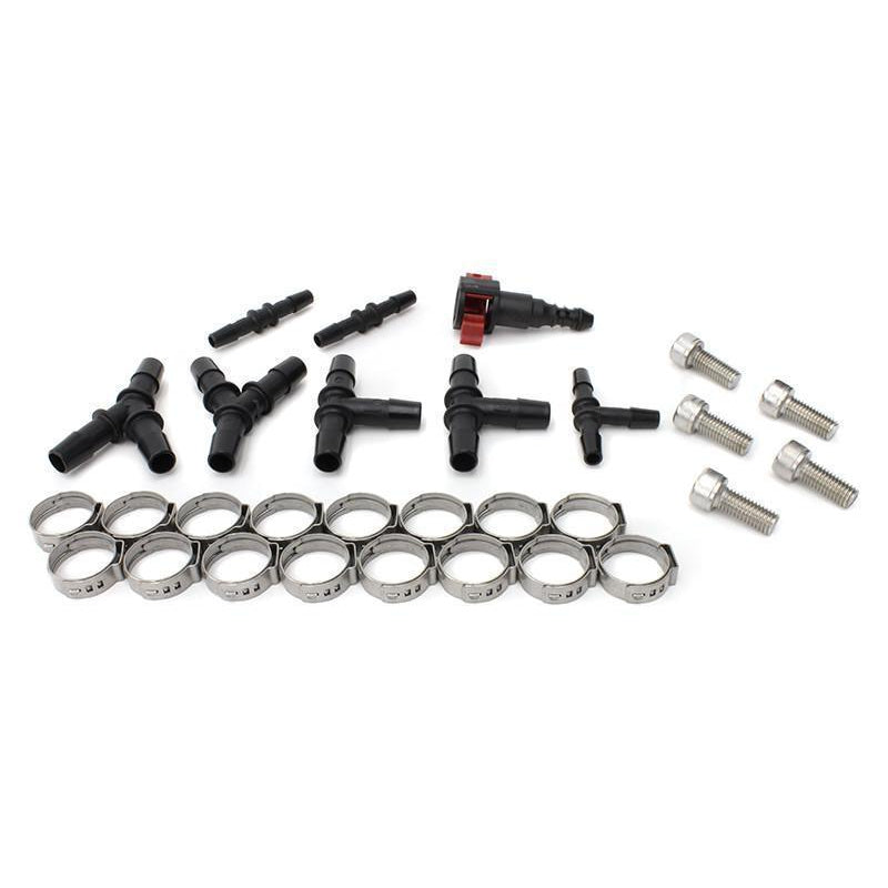 Perrin Black Fuel Rail Top Feed Style Kit Subaru STI 2008-2020 (PSP-FUL-203BK)-paPSP-FUL-203BK-PSP-FUL-203BK-Fuel Rails-Perrin Performance-JDMuscle