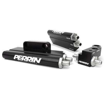 Perrin Black Fuel Rail Top Feed Style Kit Subaru STI 2008-2020 (PSP-FUL-203BK)-paPSP-FUL-203BK-PSP-FUL-203BK-Fuel Rails-Perrin Performance-JDMuscle