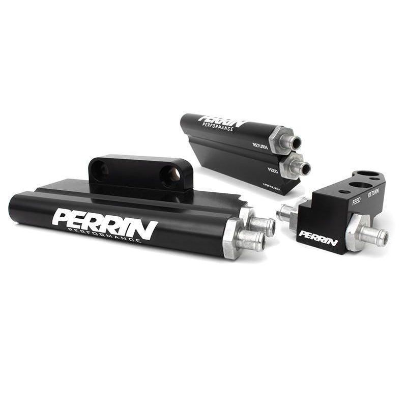 Perrin Black Fuel Rail Top Feed Style Kit Subaru WRX 2002-2014 / STI 2007* (PSP-FUL-201BK)-paPSP-FUL-201BK-PSP-FUL-201BK-Fuel Rails-Perrin Performance-JDMuscle