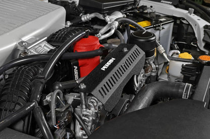 Perrin Performance [15 - 25 Subaru Impreza, 18 - 25 Crosstrek, 20 - 25 Legacy, 22 - 25 WRX and Outback] Pulley Cover | Short Version - Works w/AOS System - Black - JDMusclePulleysperPSP-ENG-154BK