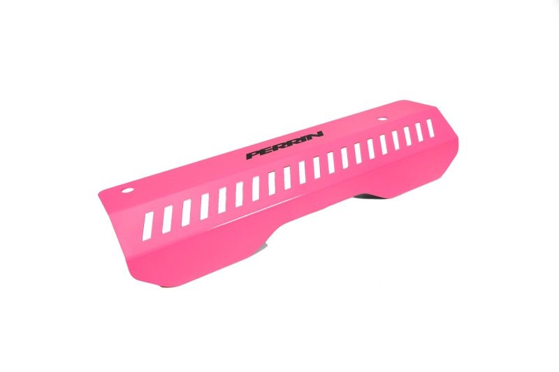 Perrin Performance [15 - 25 Subaru Impreza, 18 - 25 Crosstrek, 20 - 25 Legacy, 22 - 25 WRX and Outback] Pulley Cover | Short Version - Works w/AOS System - Hyper Pink - JDMusclePulleysperPSP-ENG-154HP