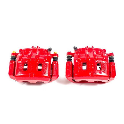 Power Stop 02 - 03 Subaru Impreza Front Red Calipers w/Brackets - Pair | S1948A - JDMuscleBrake Caliper Adapter BracketspsbS1948A
