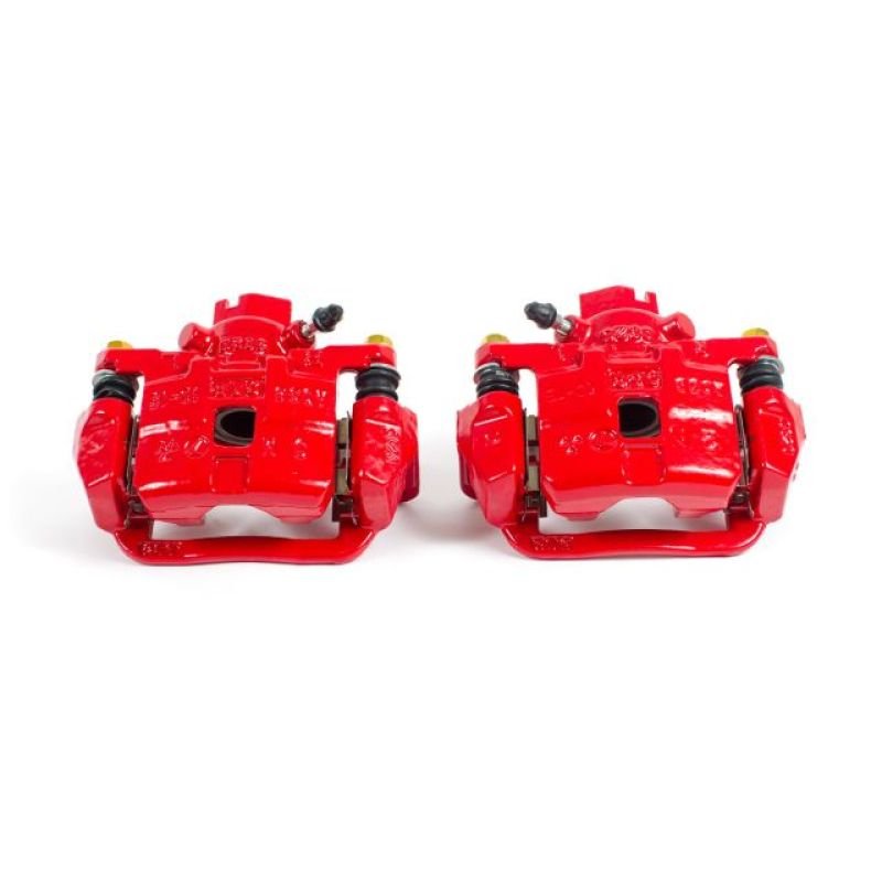Power Stop 03 - 06 Subaru Baja Rear Red Calipers w/Brackets - Pair | S2582 - JDMuscleBrake Caliper Adapter BracketspsbS2582
