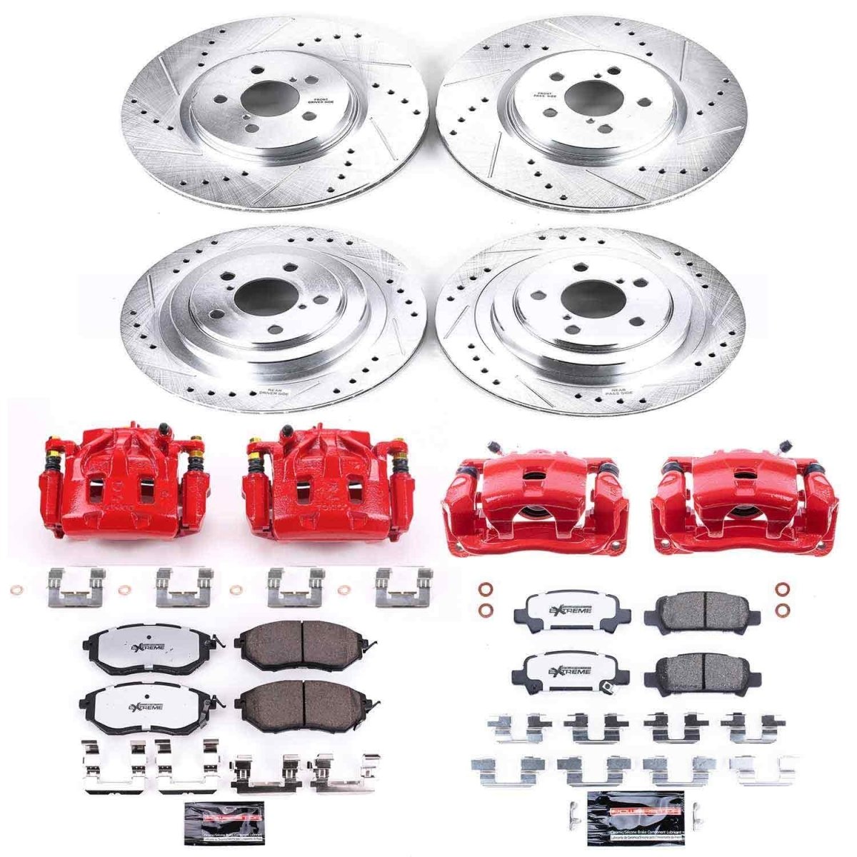 Power Stop 05 - 09 Subaru Legacy Front & Rear Z26 Street Warrior Brake Kit w/Calipers | KC286 - 26 - JDMuscleBrake KitspsbKC286-26