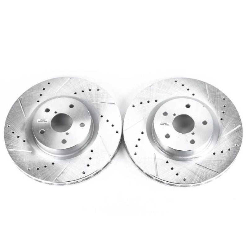 Power Stop 05 - 14 Subaru Impreza Front Evolution Drilled & Slotted Rotors - Pair | JBR1117XPR - JDMuscleBrake RotorspsbJBR1117XPR